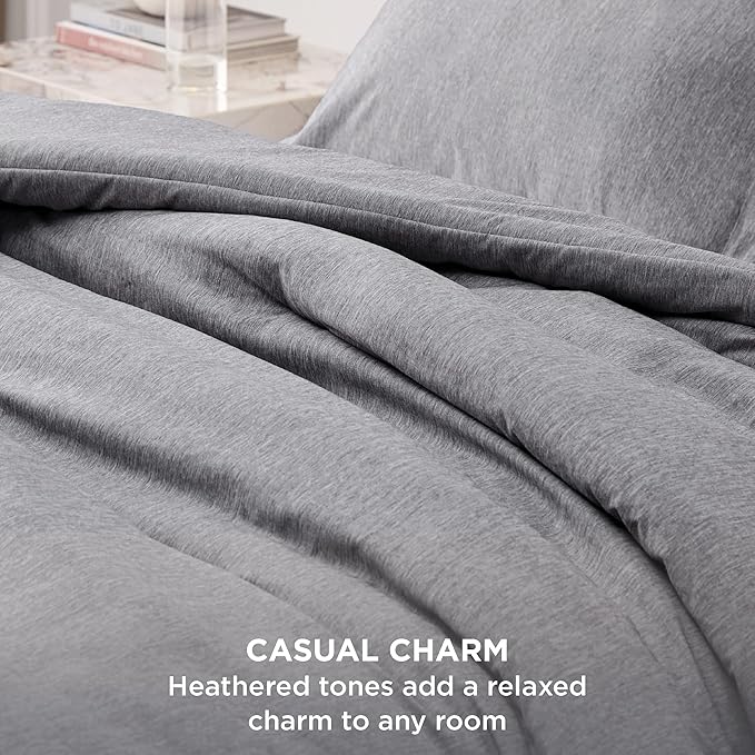 Bedsure Oversized King Comforter Set - Dark Grey Soft Bedding for All Seasons, Cationic Dyed Bed Set, 3 Pieces, 1 Oversized King Size Comforter (120"x98") and 2 Pillow Shams (20"x36"+2")