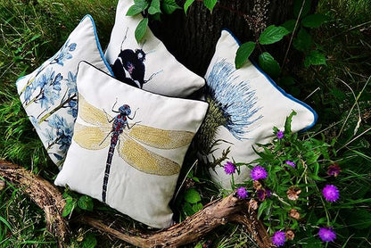 McAlister Textiles Decorative Tapestry Throw Pillow Cover Scatter Cushion with Dragonfly Tapestry Design for Lounge, Bedroom & Garden 17x17 Inches Bugs Life Range