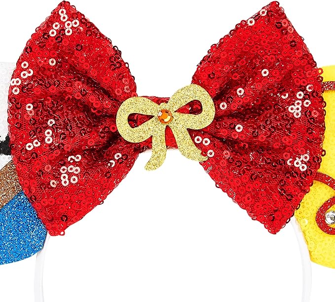 Mouse Ear Headbands,Sparkle Mouse Ears Headband for Women Girls Cartoon Princess Costume Cosplay Decoration (Jessie Hat A)