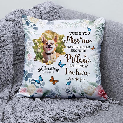 Personalized Pet Photo Memorial Throw Pillow (Insert Included), Pet Loss Gifts Sympathy Gift For Pet, Dog Memorial Gift For Loss Of Dog, Photo Pillow, Pillow Case Cover, Pet Pillows Photo Pillow