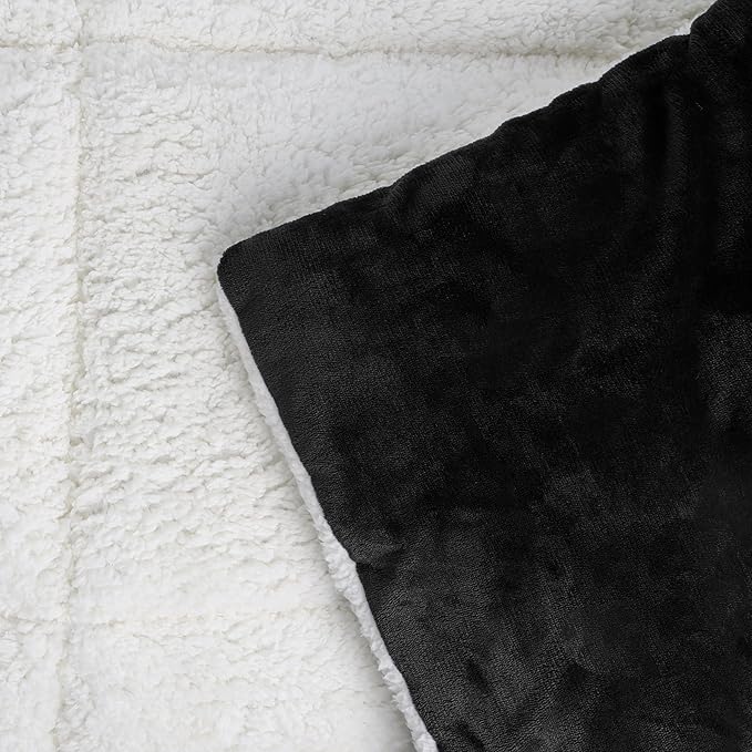 Utopia Bedding Micromink Sherpa Fleece Twin Comforter Set with 1 Pillow Sham, Plush and Warm Bedding Comforter Sets, Down Alternative Comforter, Ultra Soft and Cozy Comforter Set (Twin, Black)