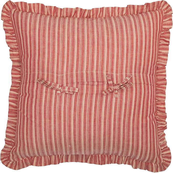 VHC Brands Farmhouse Sawyer Mill Chambray Windmill Square Pillow, Red 18x18