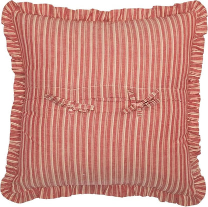 VHC Brands Farmhouse Sawyer Mill Chambray Windmill Square Pillow, Red 18x18
