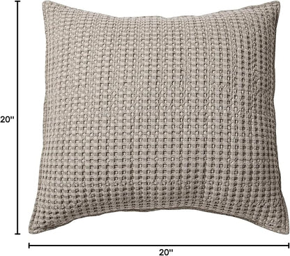 Levtex Home - Mills Waffle - Decorative Pillow - Poly Filled - Taupe - Sham Size (20 x 20in.)