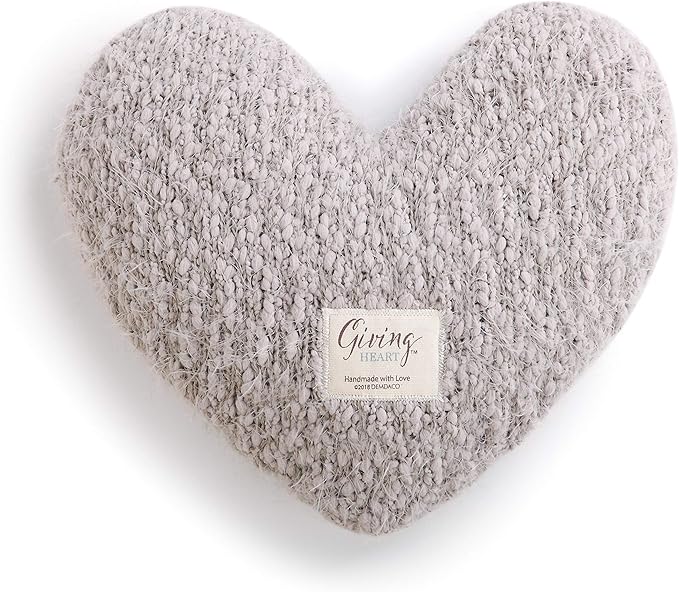 DEMDACO Taupe Grey Soft Heart Shaped 10 x 11 inch Plush Polyester Decorative Throw Giving Pillow, for Memorable Moments and Sending Get Well Wishes