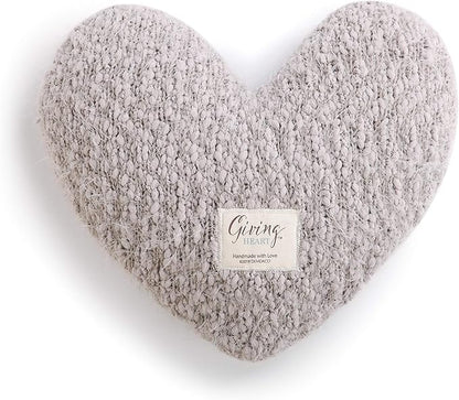 DEMDACO Taupe Grey Soft Heart Shaped 10 x 11 inch Plush Polyester Decorative Throw Giving Pillow, for Memorable Moments and Sending Get Well Wishes
