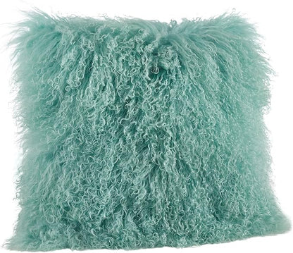 SARO LIFESTYLE Mongolian Lamb Fur Poly Filled Throw Pillow