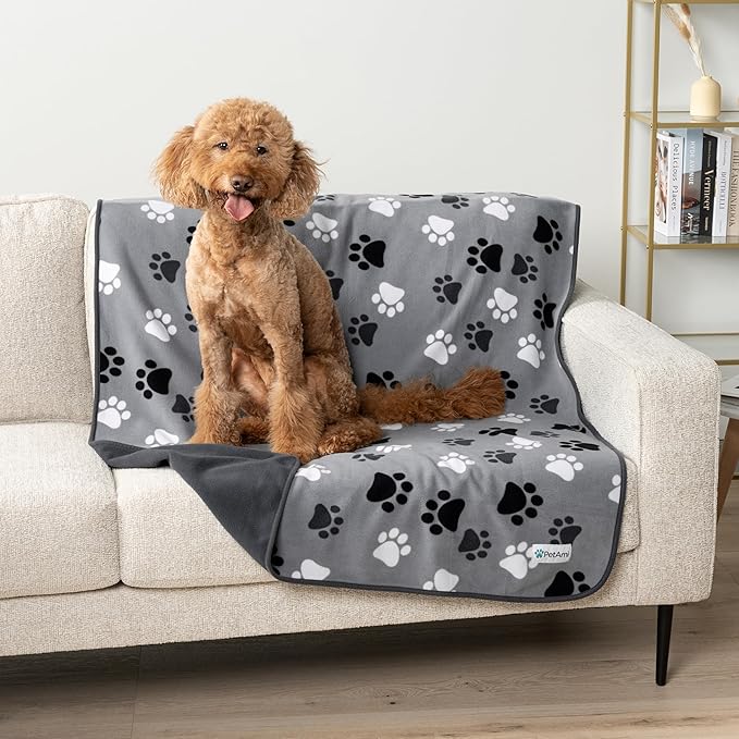 PetAmi Waterproof Pet Blanket Dog Bed Couch Cover for Furniture, Reversible Washable Soft Fleece