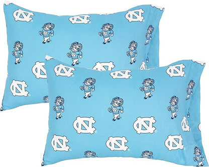 College Covers Everything Comfy North Carolina Tar Heels King Pillowcase Pair, King, 20" x 40", Includes 2 King Pillowcases
