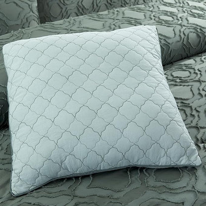 Modern Threads 5-Piece Jacquard Comforter Set, Samson King in Ivy Green – Elegant Comforter, 2 Pillow Shams, and 2 Decorative Pillows