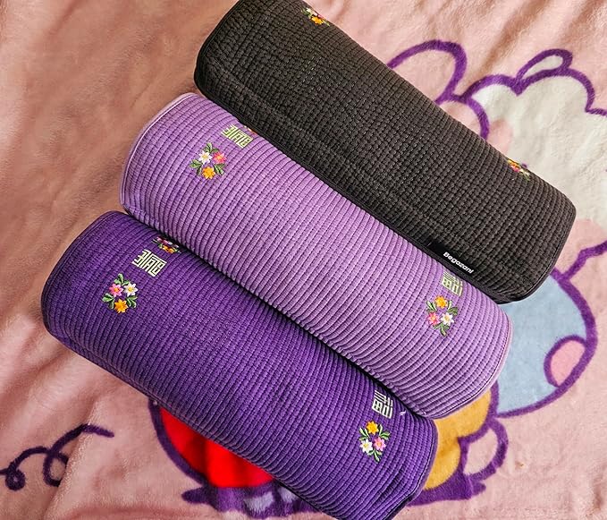 Kpop Jungkook's Favorite Item- Nap Pillow with Traditional Korean Patterns Small and Large Jung kook Photocards Included Weverse Live Nap Pillow (ArmyPurple1-Small)