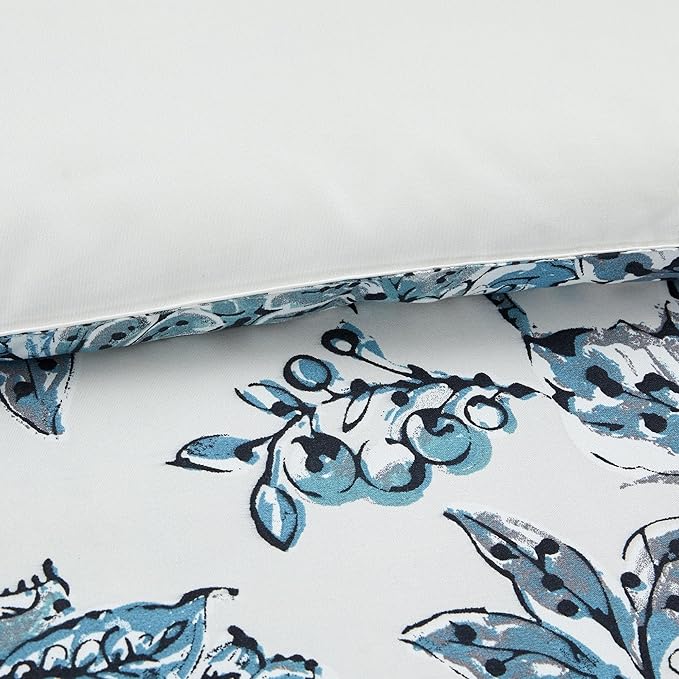 Modern Threads 5-Piece Printed Comforter Set, Athenas Queen in White and Teal – Soft Comforter, 2 Pillow Shams, and 2 Decorative Pillows