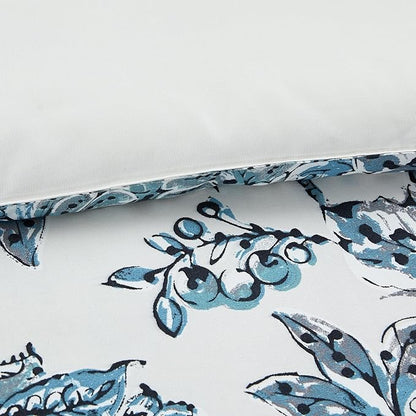 Modern Threads 5-Piece Printed Comforter Set, Athenas Queen in White and Teal – Soft Comforter, 2 Pillow Shams, and 2 Decorative Pillows