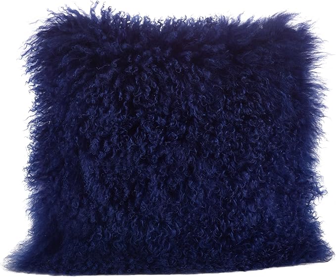 SARO LIFESTYLE Mongolian Lamb Fur Poly Filled Throw Pillow