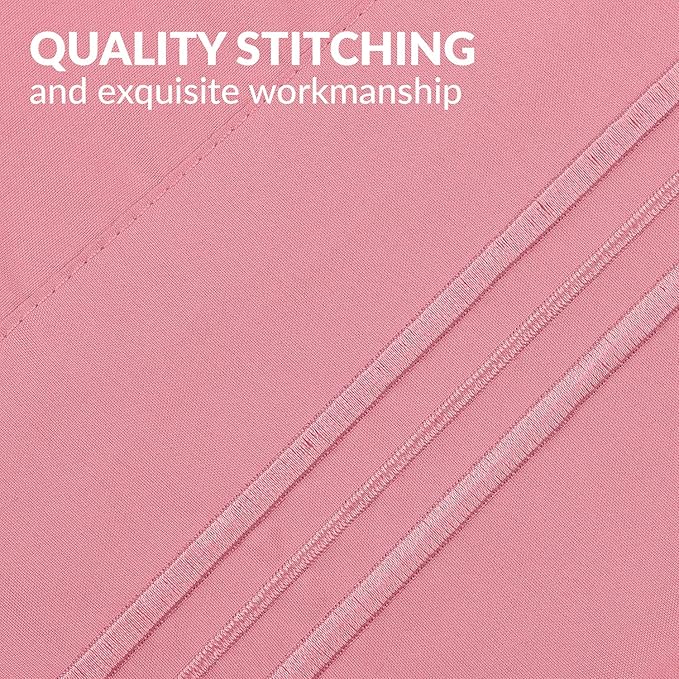 Mellanni Pillow Cases - Luxury, Extra Soft, Cooling Pillow Covers - 2 PC Iconic Collection Pillowcases - Envelope Closure (King 20" x 40", Pink)