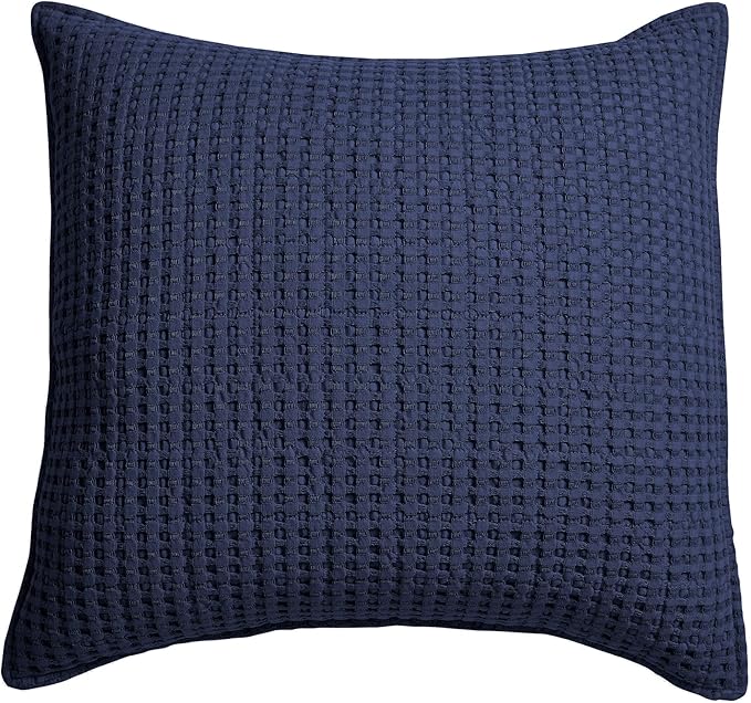 Levtex Home - Mills Waffle - Decorative Pillow - Poly Filled - Navy - Sham Size (20 x 20in.)