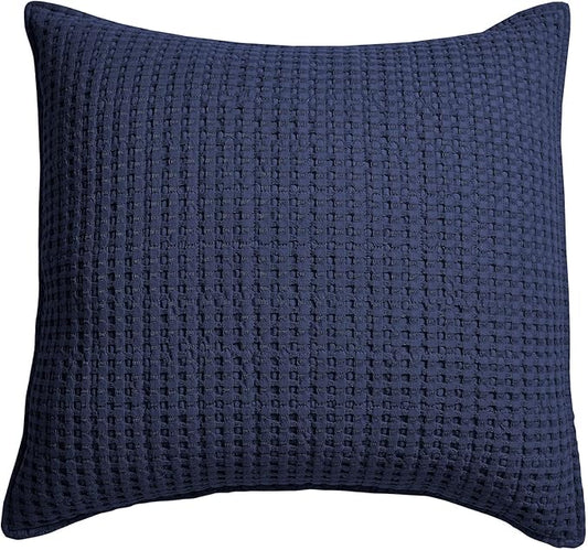 Levtex Home - Mills Waffle - Decorative Pillow - Poly Filled - Navy - Sham Size (20 x 20in.)