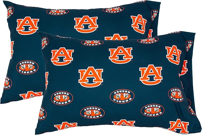 College Covers Everything Comfy Auburn Tigers Pillowcase Pair, King, 20" x 40", Includes 2 King Pillowcases