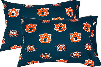 College Covers Everything Comfy Auburn Tigers Pillowcase Pair, King, 20" x 40", Includes 2 King Pillowcases
