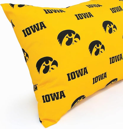 College Covers Everything Comfy Iowa Hawkeyes Pillowcase, Body Pillow, 20" x 60", Includes 1 Pillowcase