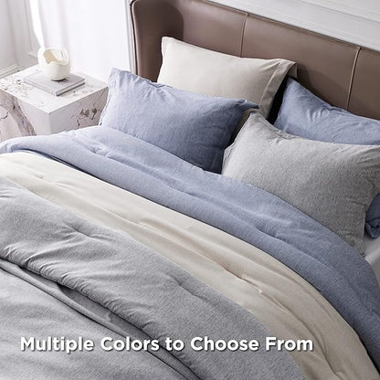 Bedsure King Size Comforter Set - Navy Blue Soft Bedding for All Seasons, Cationic Dyed Bed Set, 3 Pieces, 1 King Size Comforter (104"x90") and 2 Pillow Shams (20"x36"+2")