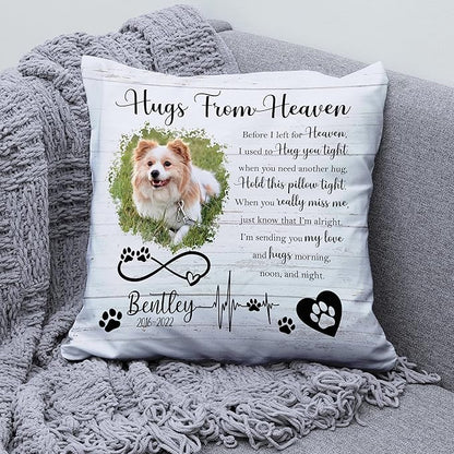 Custom Pet Memorial Throw Pillow (Insert Included), Sympathy Gift for Pet Loss, Dog Memorial Gifts, Photo Pillow Case Cover