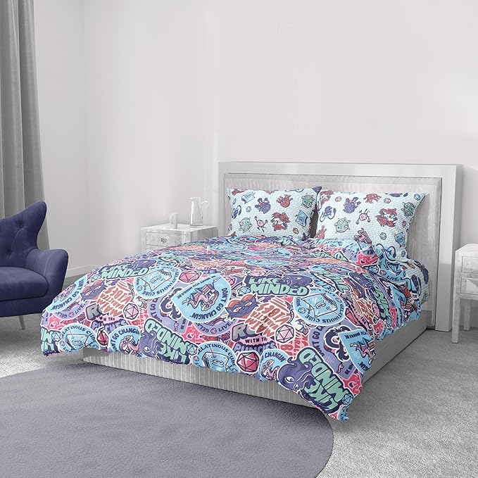 Northwest Dungeons & Dragons Monsters Stick Together 5 Piece Full Bed in a Bag Set, Bedding Set with Comforter and Sheets, Soft and Cozy for All Seasons