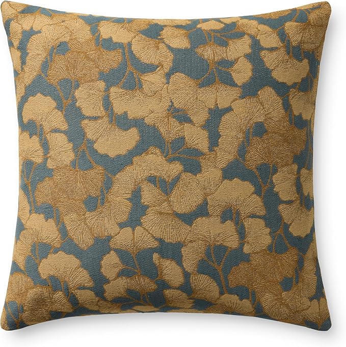 Loloi Chris Loves Julia Fawn Collection PCJ0032 Blue/Gold 22'' x 22'' Cover Only Pillow