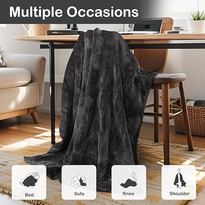 Electric Heated Blanket Full Size 72"×84" with 9 Heating Levels & 1-10Hs Auto Off, Single Control Large Heating Heater Blankets, Cozy for Bed & Sofa, Energy Efficient, Machine Washable, Dark Gray