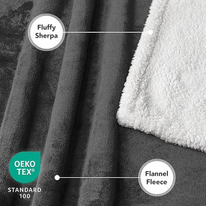 PetAmi Waterproof Dog Blanket for Small Medium Dog Puppy Cat Throw for Couch Cover Leakproof Protection, Sherpa Fleece, Reversible Soft Washable 29x40 Charcoal Gray