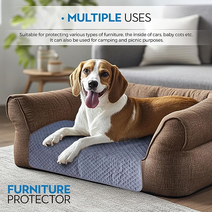 Waterproof Blanket, Dog Couch Cover, Dog Blankets for Car, Pet Couch Covers for Sofa, Furniture Protectors, Outdoor Picnic, Incontinent Bed Protector, 7 Layered