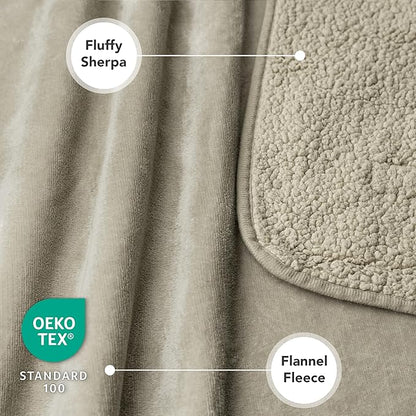 PetAmi Waterproof Dog & Cat Blanket, Pee Proof for Couch, Reversible, Soft Fleece, Washable, 40x60 Taupe