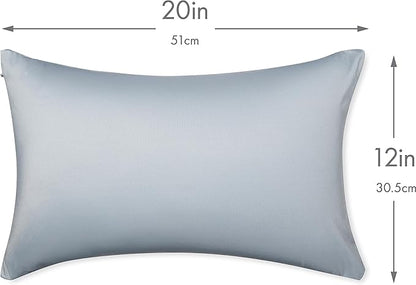 PILLOWY 24" x 24" Throw Pillow - Light Grey: 1 PCS Luxurious Premium Microbead Pillow with 85/15 Nylon/Spandex Fabric. Forever Fluffy, Outstanding Beauty & Support. Silky, Soft & Beyond Comfortable