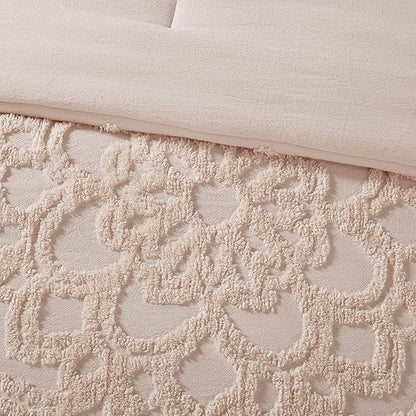 Madison Park - MP10-5878 Laetitia Shabby Chic All Season Down Alternative Bed Set with Matching Shams, King/Cal King(104"x92"), Floral Blush 3 Piece