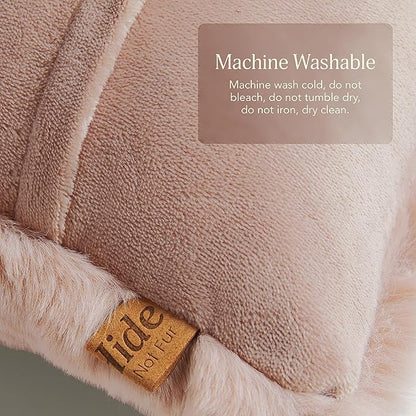 UnHide Squish Lumbar Pillow - Faux Fur Pillow - Extra Soft Throw Pillow - Rectangular Shaped, Polyester Fill - Machine Washable - Perfect for Living Room Or Bedroom - 10” x 18” - Rosy Baby