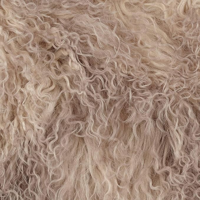 SARO LIFESTYLE Mongolian Lamb Fur Poly Filled Throw Pillow