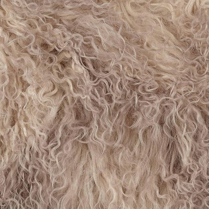 SARO LIFESTYLE Mongolian Lamb Fur Poly Filled Throw Pillow