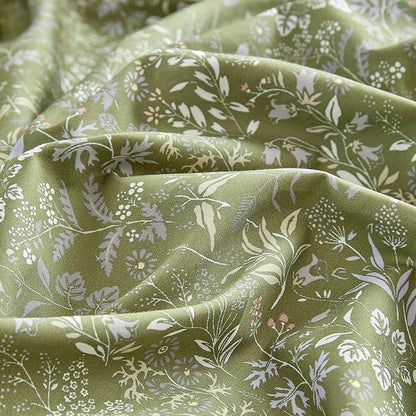 Army Green Comforter Set Washable for Bedroom Twin XL Boho Floral Quilted Comforter Set for Girls, Women, Men Warm Durable Bedding Set for All Seasons, 68''x90''