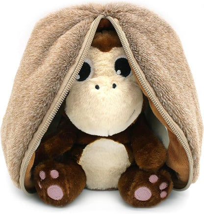 LES DÉGLINGOS Flipetz Coconet The Monkey Decorative Pillow – Reversible Coconut to Monkey 2-in-1 Plush Cushion – 7.5 Inch Stuffed Animal Pillow for Sofa, Bed & Any Room | Home Décor Gift for All Ages