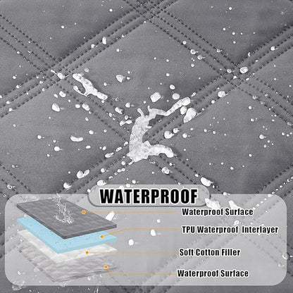 Smiry Waterproof Dog Bed Cover Blanket 40x70, Soft Reversible Pet Blanket, Washable Leakproof Cats Dogs Couch Cover for Sofa, Couch, Furniture, Grey/Light Grey