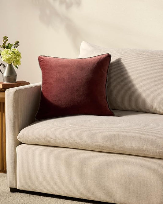 Loloi Chris Loves Julia Liza Collection PCJ0020 Wine 18'' x 18'' Cover Only Pillow
