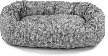 Majestic Pet 32 Inch Bagel Calming Dog Bed Washable – Cozy Soft Round Dog Bed with Spine Support for Dogs to Rest Their Head - Fluffy Donut Puppy Mat 32x23x7 (Inch) Medium – Lt. Black