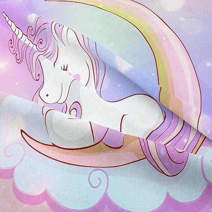 Tailor Shop Unicorn Girls Comforter Sets Queen Size,Unicorn Purple Bedding Sets for Girls Kids Teens with 2 Pillowcase