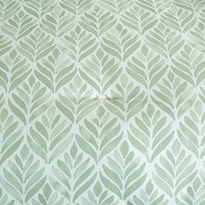 Chezmoi Collection Medina 2-Piece Tranquil Leaf Comforter Set Twin - Soft Green White Leaves Printed Microfiber Lightweight Bedding Set for All Season