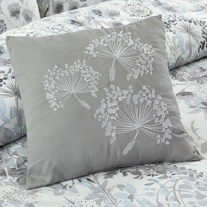 Modern Threads 5-Piece Printed Comforter Set, Giverny King in White Grey Blue – Soft Comforter, 2 Pillow Shams, and 2 Decorative Pillows