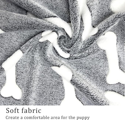1 Pack 3 Blankets Super Soft Fluffy Premium Fleece Pet Blanket Flannel Paw Printed Throw for Dog Puppy Cat (Large 41x31'', Star, Bone, Love)