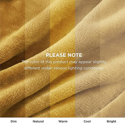 Bedsure GentleSoft Fleece Throw XL Blanket Yellow - 300GSM Soft Lightweight Plush Cozy Blankets for Bed, Sofa, Couch, Travel, Camping, 50x70 inches