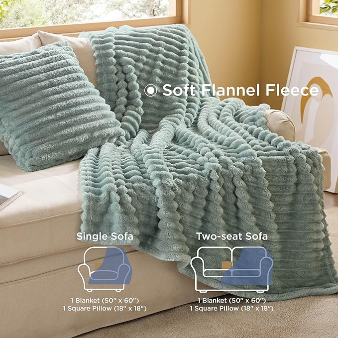 Bedsure Comforter King Size 5 Pieces - King Size Comforter Set with Fleece Throw Blanket and Decorative Pillow, Lightweiget Bedding Comforter Sets, All Season Bedding Sets, Emerald Green