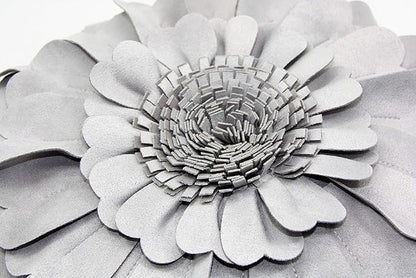 Contempo Lifestyles 3D Round Throw Pillow - Sweetheart Flower Pillow, Grey, 13 Inch