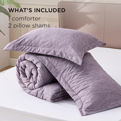 Bedsure Queen Comforter Set - Dark Red Comforter Queen Size, Soft Bedding for All Seasons, Cationic Dyed Bedding Set, 3 Pieces, 1 Comforter (90"x90") and 2 Pillow Shams (20"x26"+2")